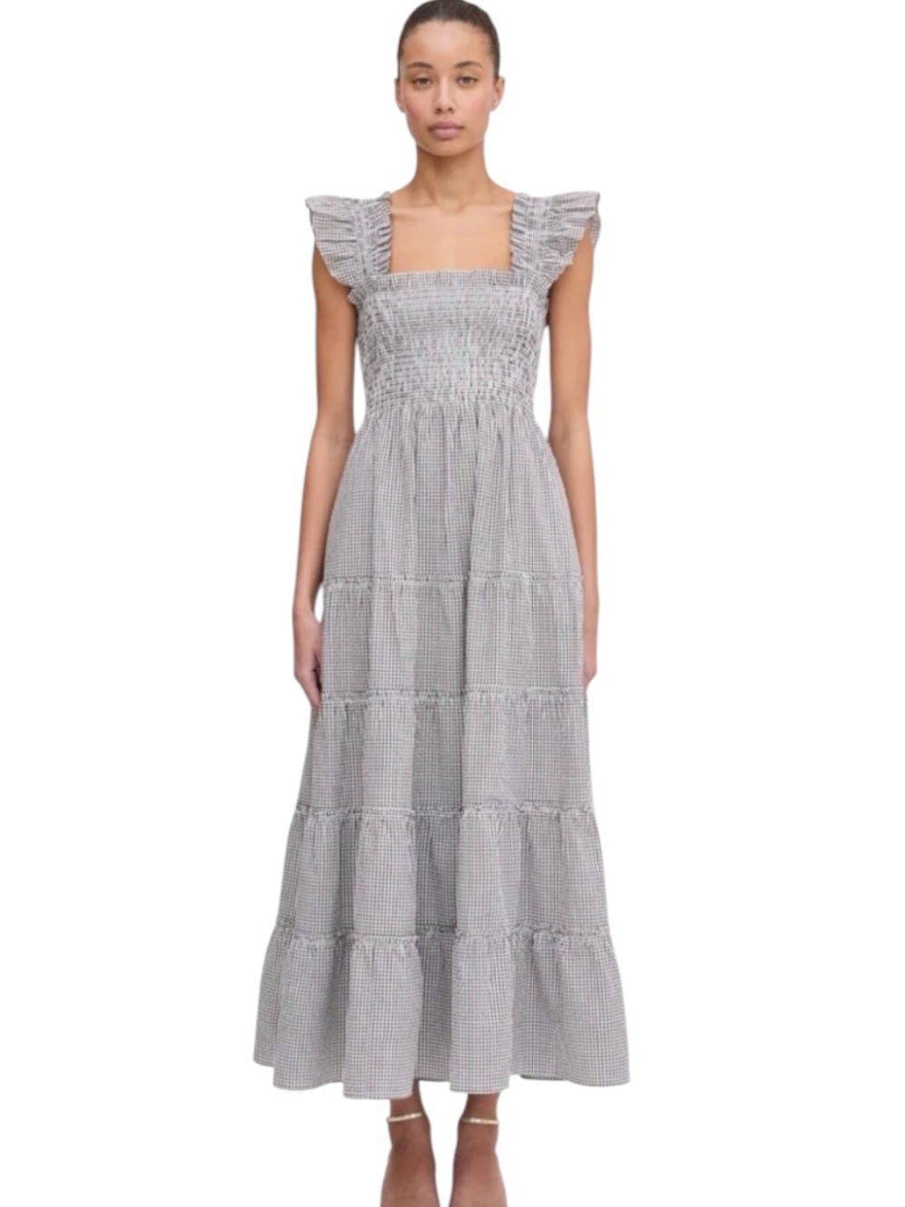 Hill House Ellie Maxi dress. Chocolate Gingham. S. EUC